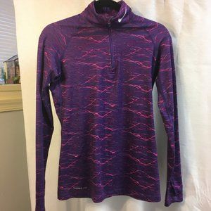 Nike Half-Zip Purple Pro Combat Dri-Fit Pullover Sz S
